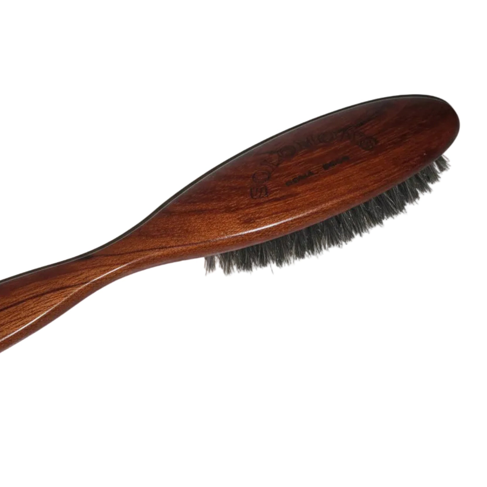Boar bristle hair brush wooden curved handle styling brush