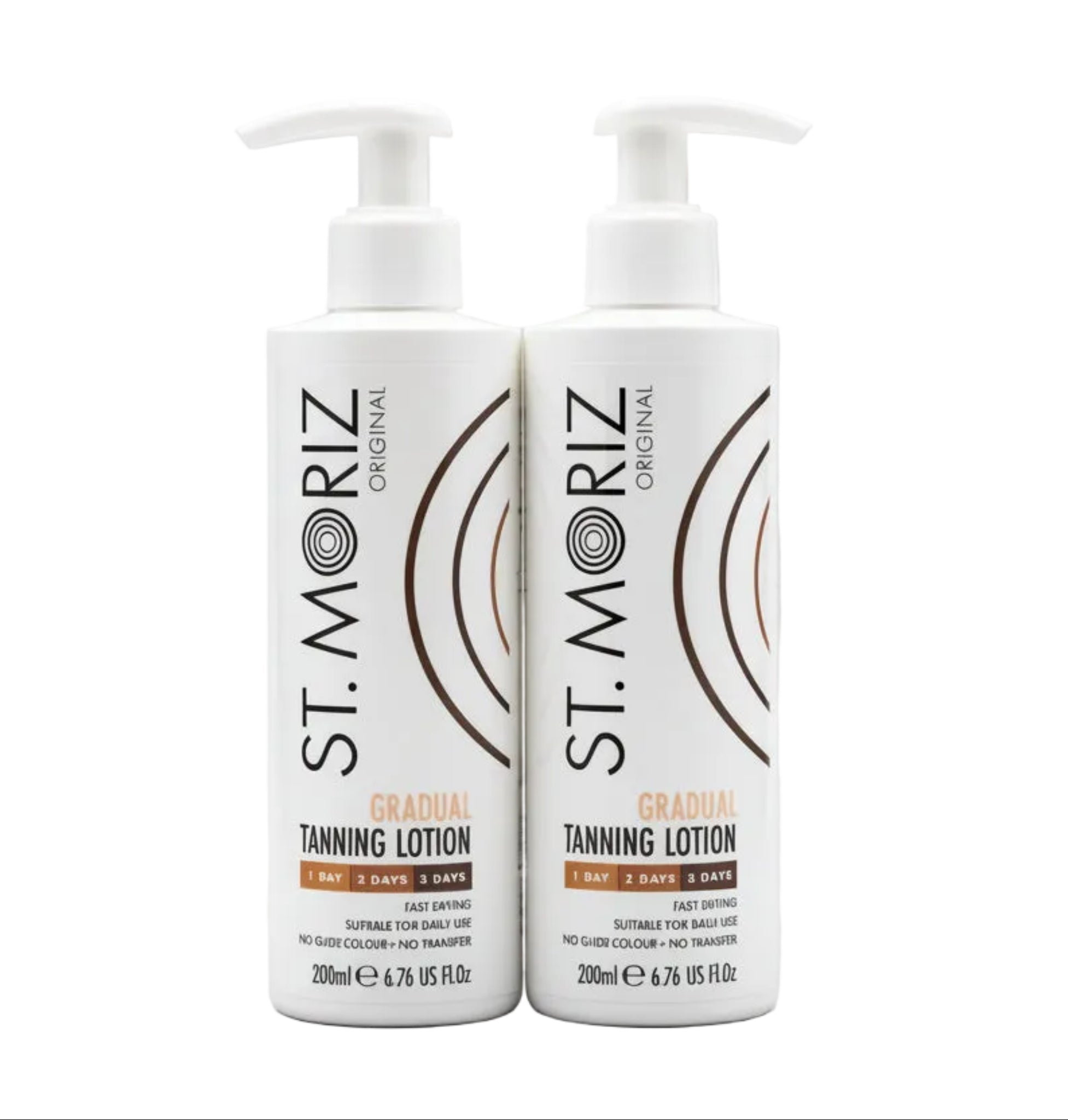 St Moriz tanning lotion 200ml twin pack fast gradual tan UK