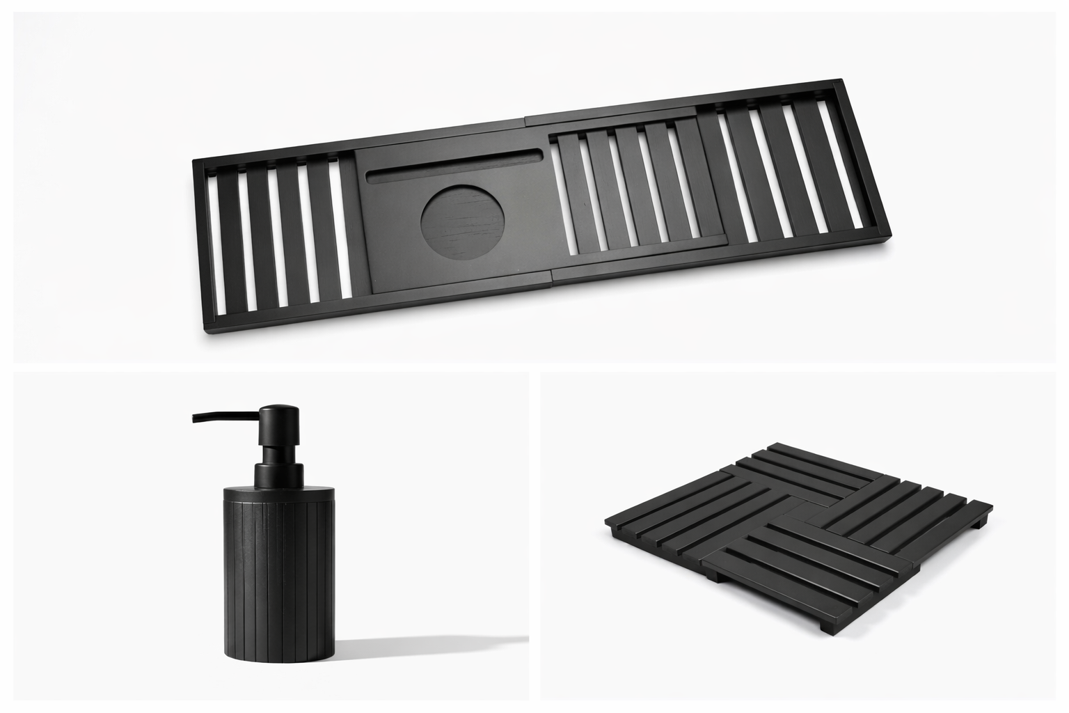 Bamboo bathroom anti-slip mat natural water-resistant bath mat